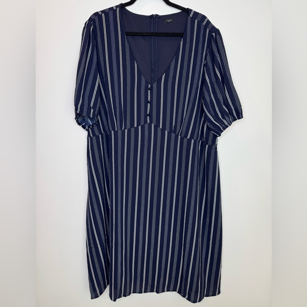 New Studio 1886 Navy Striped button detail Dress size 2X